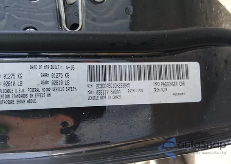 2016 Chrysler 300 300S из США, поврежденный, VIN 2C3CCABG1GH233805